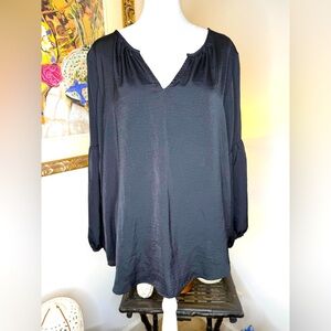 Old Navy Women's Black V-neck Jersey Knit Long Sleeve Blouse SZ L